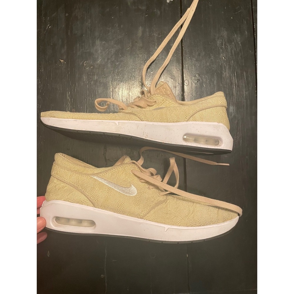 Nike SB Janoski Air Max Gold Textured Knit Women's Skate Shoes Size 8.5